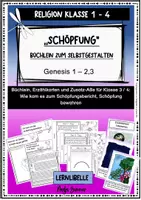 Vorschau - Unterrichtsreihen - Schöpfungsgeschiche - Genesis 1 - Büchlein zum Selbstgestalten, Erzählkarten, Zusatz AB für Klasse 3/4 zur Vertiefung, Religion Grundschule - Deckblatt