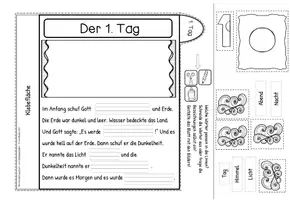 Vorschau - Unterrichtsreihen - Schöpfungsgeschiche - Genesis 1 - Büchlein zum Selbstgestalten, Erzählkarten, Zusatz AB für Klasse 3/4 zur Vertiefung, Religion Grundschule - Seite 3
