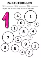Vorschau - Arbeitsblätter - Zahlen markieren 1. Klasse Mathematik Zahlenraum 10 - Seite 1