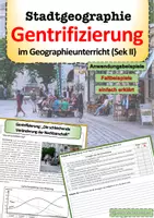 Vorschau - Arbeitsblätter - Gentrifizierung Gentrification Stadtgeographie Arbeitsblätter - Deckblatt