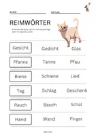Vorschau - Arbeitsblätter - Finde die Reimwörter! - 1.-2. Klasse - Deckblatt