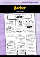 Vorschau - Arbeitsblätter - Steckbrief Bäcker - Deckblatt