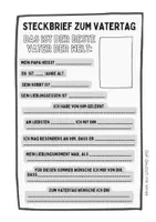 Vorschau - Arbeitsblätter - VATERTAG - Steckbrief: Geschenkidee für den Vatertag - Seite 1