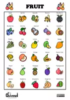 Vista previa - Hojas de trabajo - FRUIT – Dictionary & Word Search (30 Words) - página 1