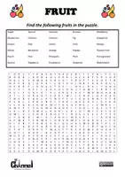 Vista previa - Hojas de trabajo - FRUIT – Dictionary & Word Search (30 Words) - página 2