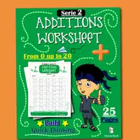 Aperçu - Feuilles d'exercices - Série 2 - Feuilles de calcul (+) de 0 à 20 - 25 pages - Page de couverture