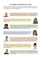 Vorschau - Arbeitsblätter - Text zur Erarbeitung des Subjuntivo im Spanischen (Thema: Las amistades) - Deckblatt