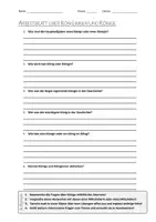 Vorschau - Arbeitsblätter - AB mit Fragen zum Thema "Königinnen und Könige" + Lösungsblatt - Deckblatt