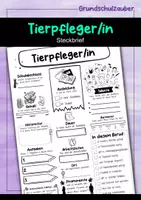 Vorschau - Arbeitsblätter - Steckbrief Tierpfleger - Deckblatt