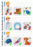 Vorschau - Stationenlernen - Has got or hasn't got - Deckblatt
