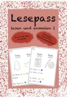 Vorschau - Arbeitsblätter - Lesepass Lesen und Anmalen Lesen auf Satzebene - Deckblatt