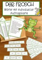Vorschau - Arbeitsblätter - Frosch - individuelle Auftragskarte & Wörter - Deckblatt