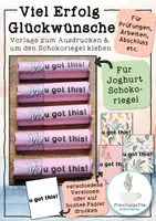 Vorschau - Mal- und Bastelvorlagen - PAKET Viel Erfolg / Motivation für Prüfungen mit Schokolade FrauCuppaTea - Seite 1