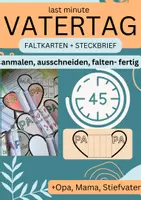 Vorschau - Mal- und Bastelvorlagen - 2 VATERTAG Geschenke!! schnelle Bastelvorlage // FALTKARTEN+ PAPA Interview max. 45 min - Deckblatt