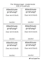 Vorschau - Mal- und Bastelvorlagen - Viel Erfolg / Motivation für Prüfungen, Vorlage für Schokoriegel FrauCuppaTea - Seite 1