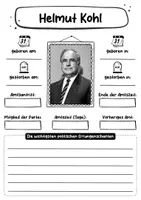 Vorschau - Arbeitsblätter - Steckbrief Bundeskanzler Helmut Kohl - Seite 1
