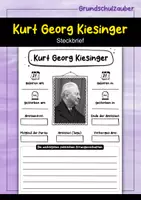 Vorschau - Arbeitsblätter - Steckbrief Bundeskanzler Kurt Georg Kiesinger - Deckblatt