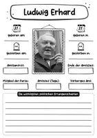 Vorschau - Arbeitsblätter - Steckbrief Bundeskanzler Ludwig Erhard - Seite 1