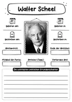 Vorschau - Arbeitsblätter - Steckbrief Bundeskanzler Walter Scheel - Seite 1