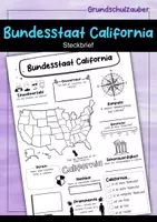 Vorschau - Arbeitsblätter - Steckbrief California - USA Bundesstaat - Deckblatt