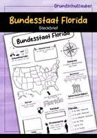 Vorschau - Arbeitsblätter - Steckbrief Florida - USA Bundesstaat - Deckblatt