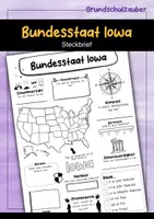Vorschau - Arbeitsblätter - Steckbrief Iowa - USA Bundesstaat - Deckblatt