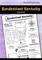 Vorschau - Arbeitsblätter - Steckbrief Kentucky - USA Bundesstaat - Deckblatt