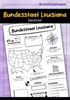 Vorschau - Arbeitsblätter - Steckbrief Louisiana - USA Bundesstaat - Deckblatt