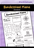 Vorschau - Arbeitsblätter - Steckbrief Maine - USA Bundesstaat - Deckblatt
