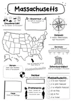 Vorschau - Arbeitsblätter - Steckbrief Massachusetts - USA Bundesstaat - Seite 1