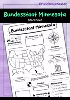 Vorschau - Arbeitsblätter - Steckbrief Minnesota - USA Bundesstaat - Deckblatt