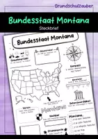 Vorschau - Arbeitsblätter - Steckbrief Montana - USA Bundesstaat - Deckblatt