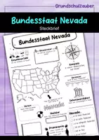 Vorschau - Arbeitsblätter - Steckbrief Nevada - USA Bundesstaat - Deckblatt