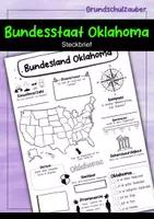 Vorschau - Arbeitsblätter - Steckbrief Oklahoma - USA Bundesstaat - Deckblatt