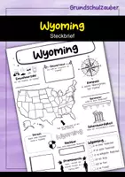 Vorschau - Arbeitsblätter - Steckbrief Wyoming - USA Bundesstaat - Deckblatt