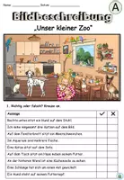 Vorschau - Arbeitsblätter - Bildbeschreibung "Unser kleiner Zoo" Haustiere - dreifach differenziert - DaZ / DaF / Deutsch - Seite 3
