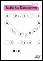 Vorschau - Anderer Materialtyp - Türdeko rund Herzlich Willkommen sw Druckschrift - Deckblatt