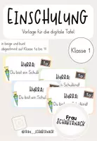 Vorschau - Präsentationen/Tafelbilder - Einschulung: Vorlage für die digitale Tafel - Deckblatt
