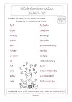 Vorschau - Arbeitsblätter - Rätsel - Vokale einsetzen Zahlen 1-100 DaF/DaZ - Seite 1