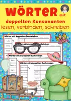 Vorschau - Arbeitsblätter - Deutsch - Rechtschreibung: doppelte Konsonanten - Deckblatt