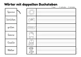 Vorschau - Arbeitsblätter - Deutsch - Rechtschreibung: doppelte Konsonanten - Seite 2