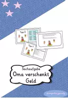 Vorschau - Fördermaterial/Inklusion - Textaufgabe / Sachaufgabe Oma verschenkt Geld + TIppkarten - Deckblatt