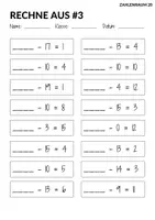 Vorschau - Arbeitsblätter - Rätselaufgaben Subtraktion 1. Klasse Mathematik 3 Arbeitsblätter - Seite 3