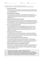 Vorschau - Arbeitsblätter - AB mit Fragen zum Thema "Krematorium" + Lösungsblatt - Seite 1