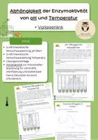 Vorschau - Arbeitsblätter - Einfluss von Temperatur und pH-Wert auf die Enzymaktivität (theoretische Auswertung) - Deckblatt