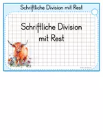 Vorschau - Stationenlernen - Kartei schriftliche Division mit Rest - Seite 1