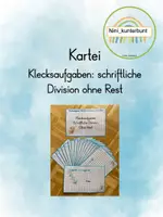 Vorschau - Stationenlernen - Kartei Klecksaufgabe schriftliche Division ohne Rest - Deckblatt
