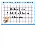 Vorschau - Stationenlernen - Kartei Klecksaufgabe schriftliche Division ohne Rest - Seite 1