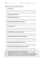 Vorschau - Arbeitsblätter - AB mit Fragen zum Thema "Krim" + Lösungsblatt - Deckblatt