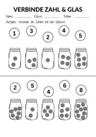 Vorschau - Arbeitsblätter - Zahlen ordnen Spiel - Glas & Zahl verbinden (1. Klasse Mathematik) - Seite 3